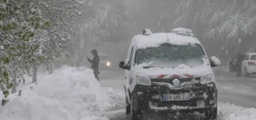 Снегопад во Франции